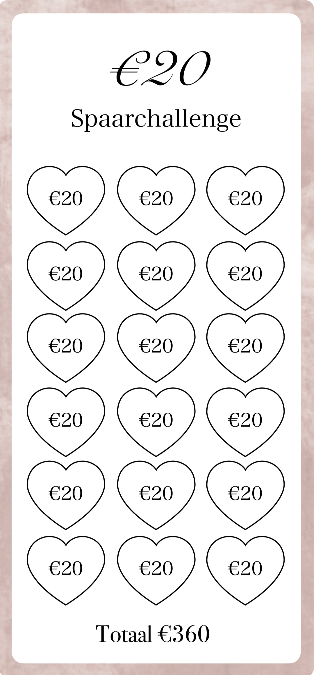 €20 Spaar Challenge